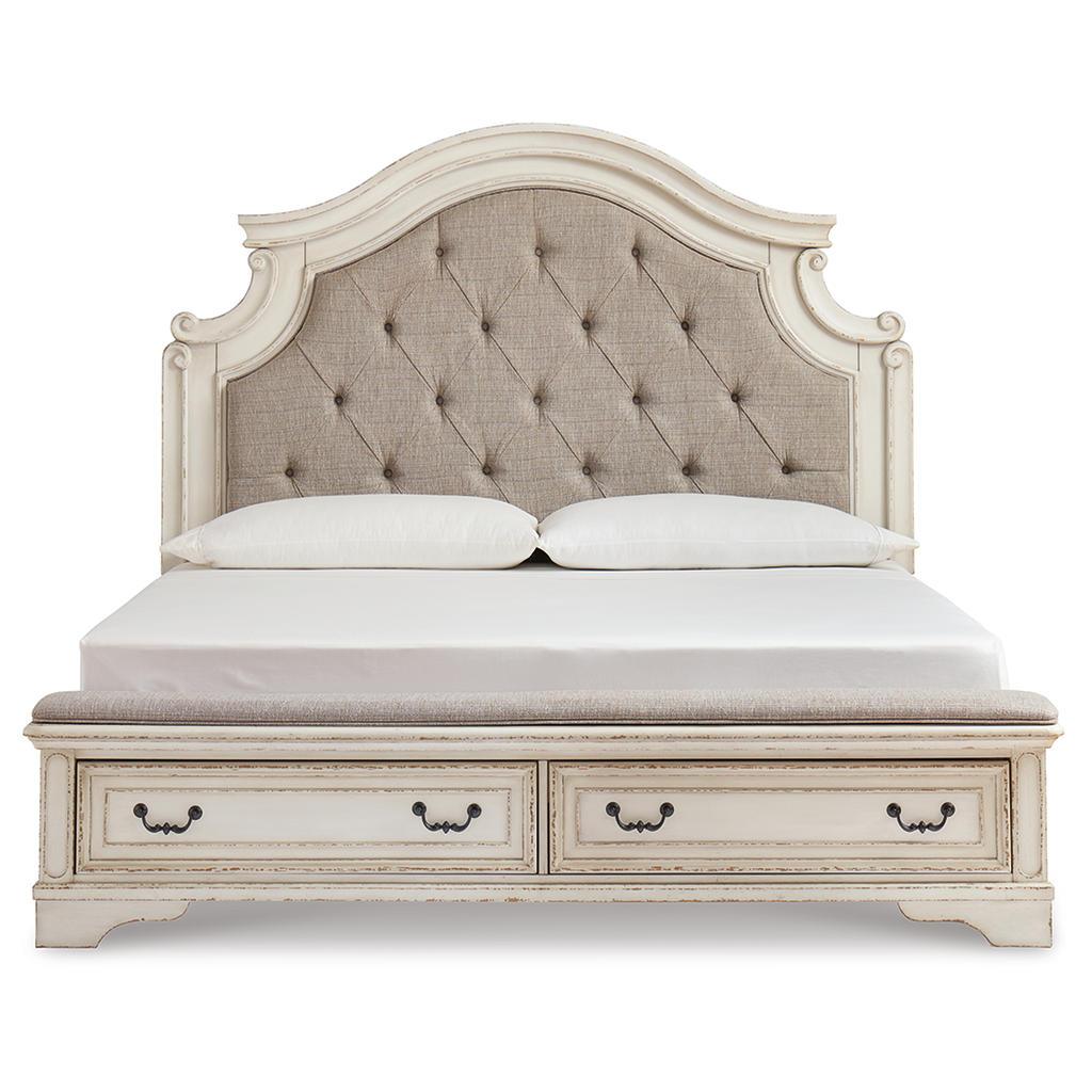 Realyn California King Upholstered Storage Bed — Chipped White Signature Design by Ashley® Bedroom
