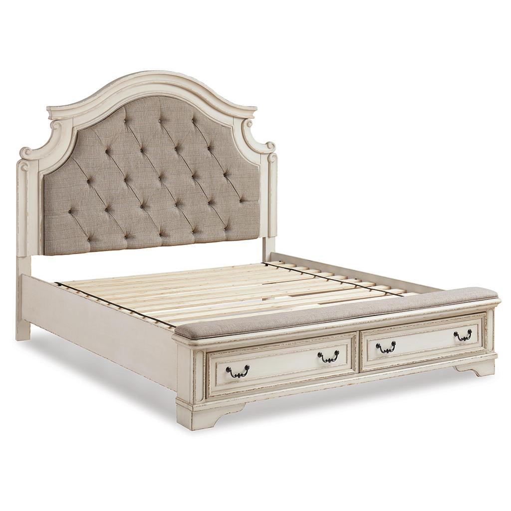 Realyn California King Upholstered Storage Bed — Chipped White Signature Design by Ashley® Bedroom
