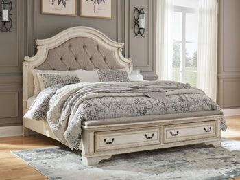 Realyn California King Upholstered Storage Bed — Chipped White Signature Design by Ashley® Bedroom
