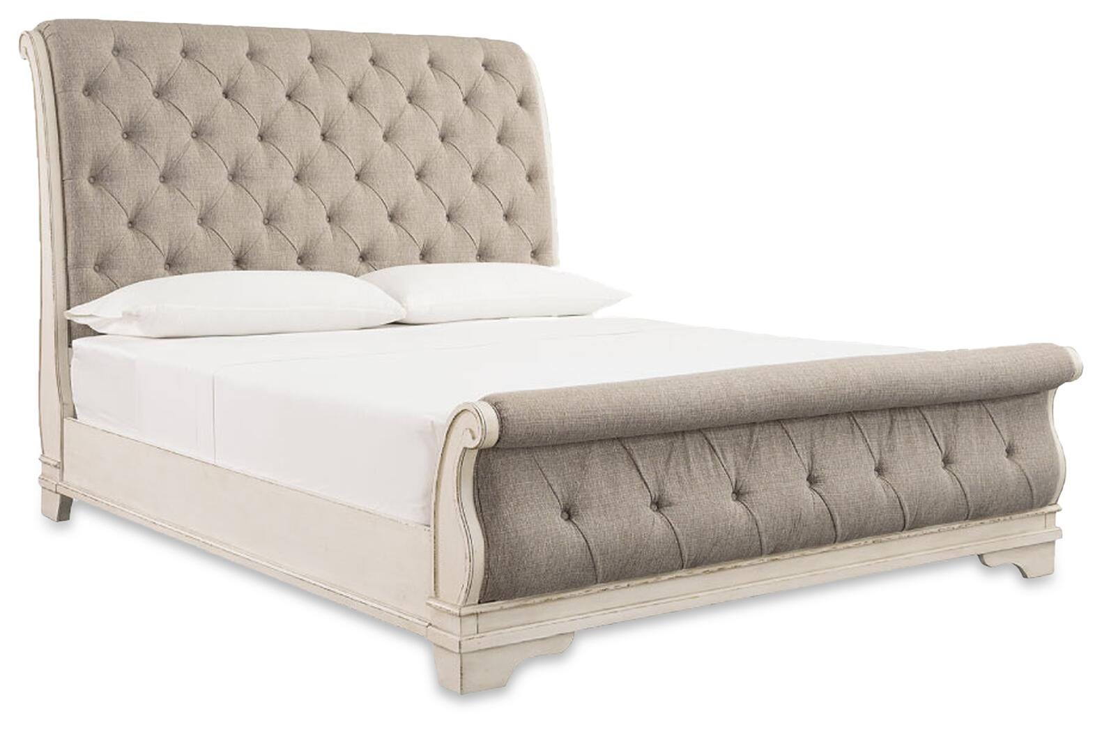 Realyn Queen Upholstered Sleigh Bed, Dresser and Mirror Signature Design by Ashley® Bedroom