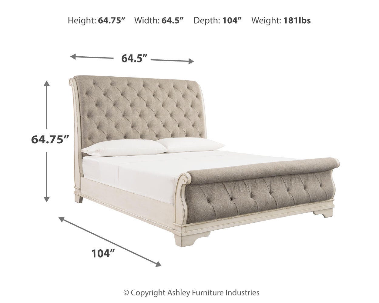 Realyn Queen Upholstered Sleigh Bed, Dresser and Mirror Signature Design by Ashley® Bedroom