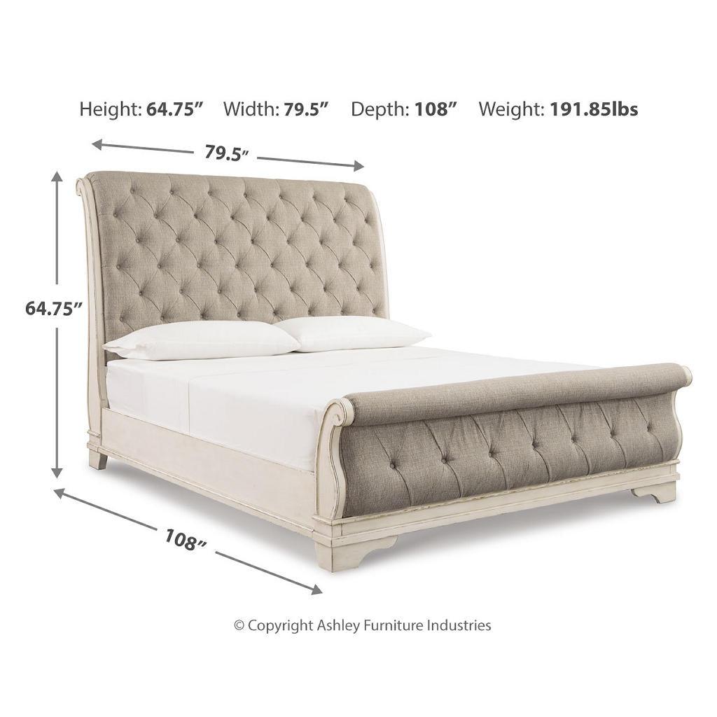 Realyn California King Sleigh Bed — Chipped White Signature Design by Ashley® Bedroom