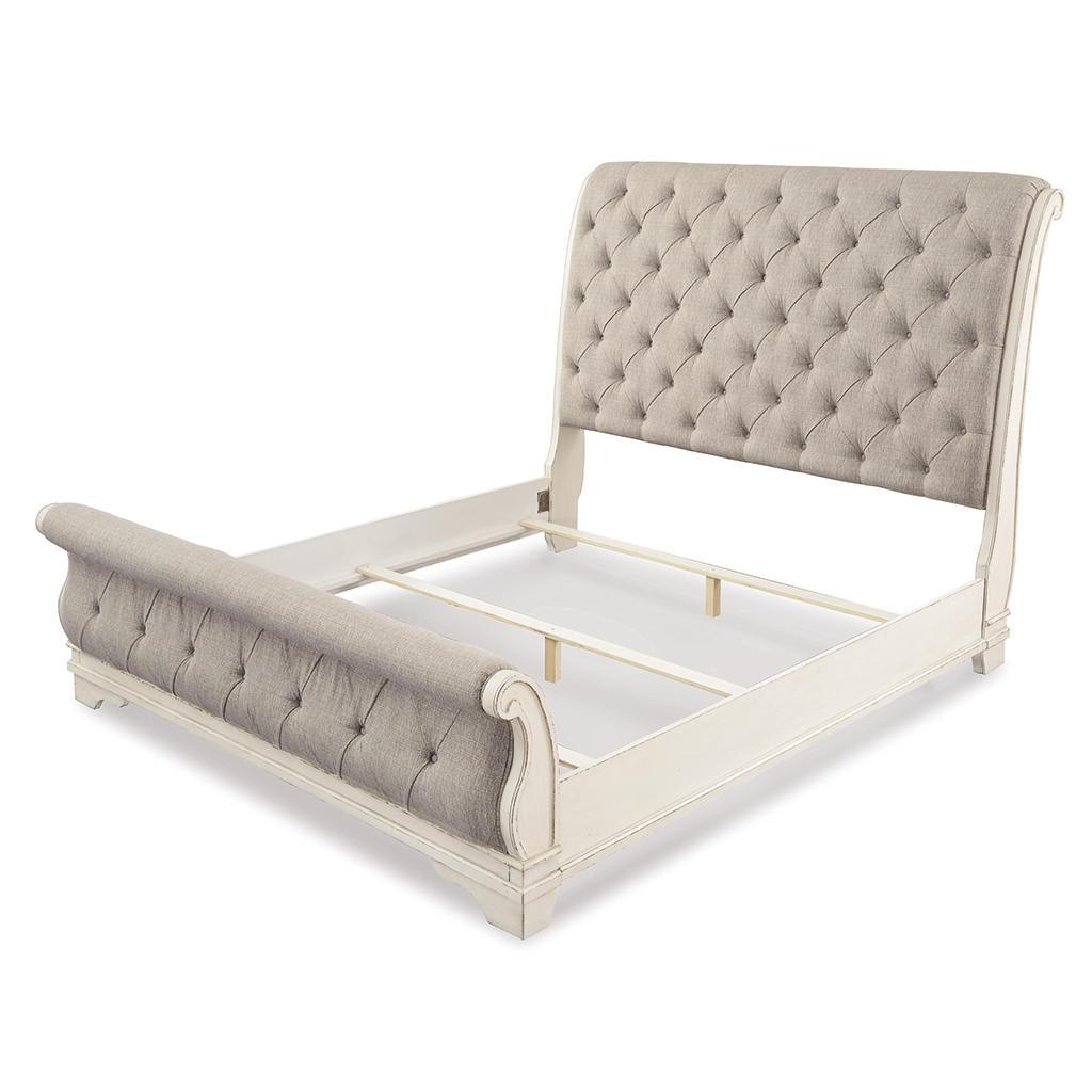 Realyn California King Sleigh Bed — Chipped White Signature Design by Ashley® Bedroom