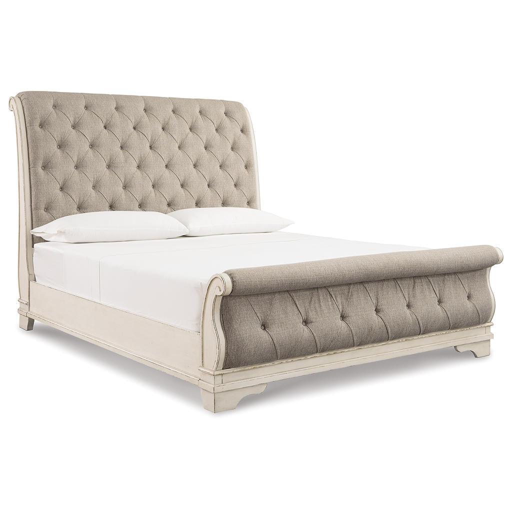 Realyn California King Sleigh Bed — Chipped White Signature Design by Ashley® Bedroom