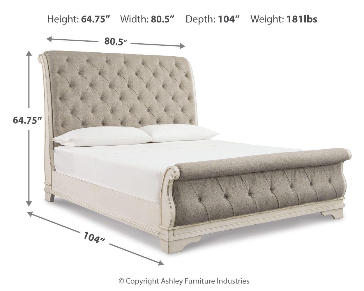 Realyn King Upholstered Sleigh Bed, Dresser and 2 Nightstands Signature Design by Ashley® Bedroom