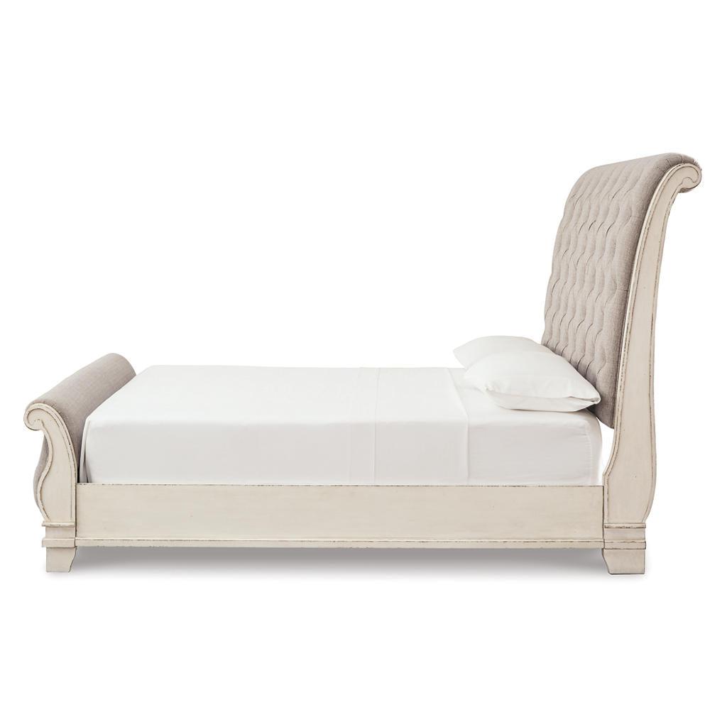 Realyn California King Sleigh Bed — Chipped White Signature Design by Ashley® Bedroom