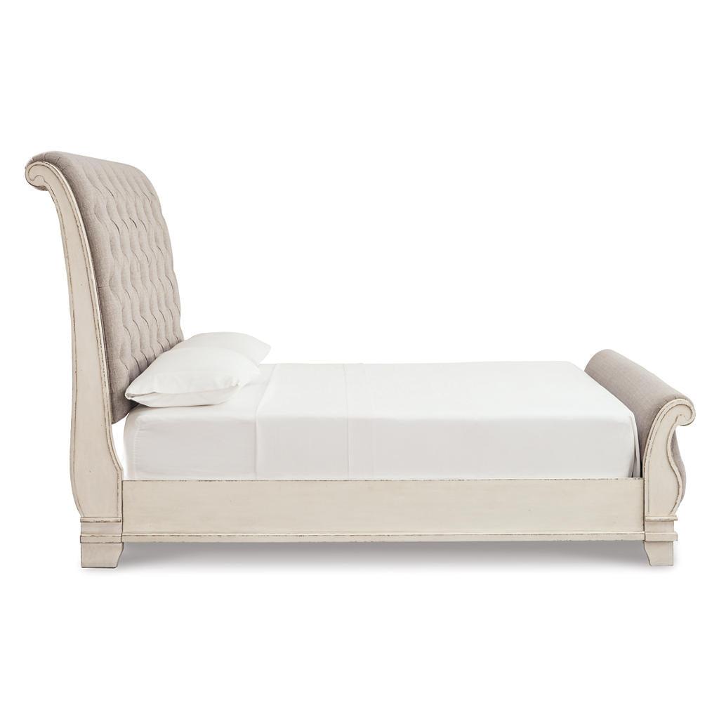 Realyn California King Sleigh Bed — Chipped White Signature Design by Ashley® Bedroom