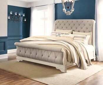 Realyn California King Sleigh Bed — Chipped White Signature Design by Ashley® Bedroom