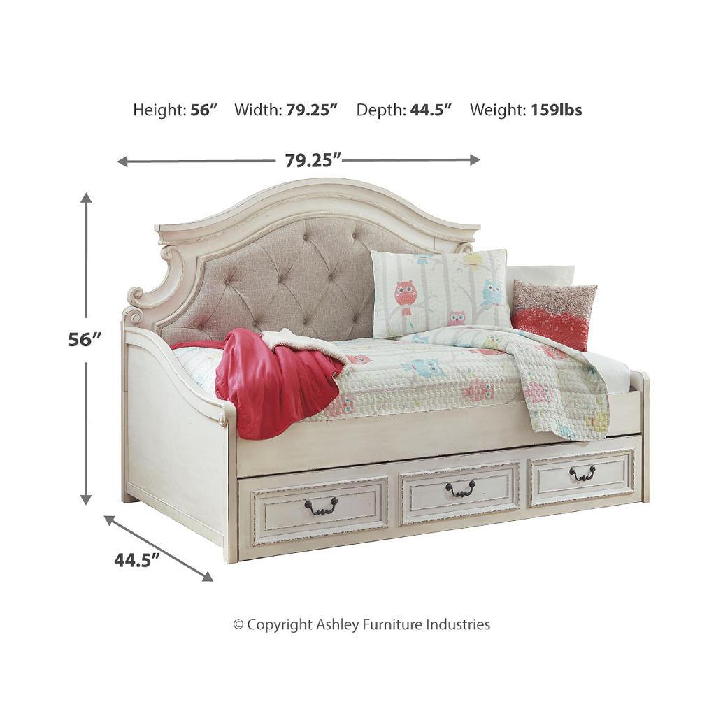 Realyn Twin Daybed with Storage — Chipped White Cottage Charm Signature Design by Ashley® Storage