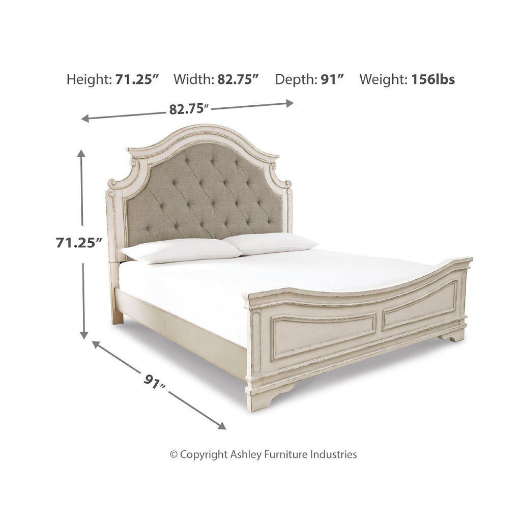 Realyn California King Upholstered Panel Bed — Chipped White Signature Design by Ashley® Bedroom