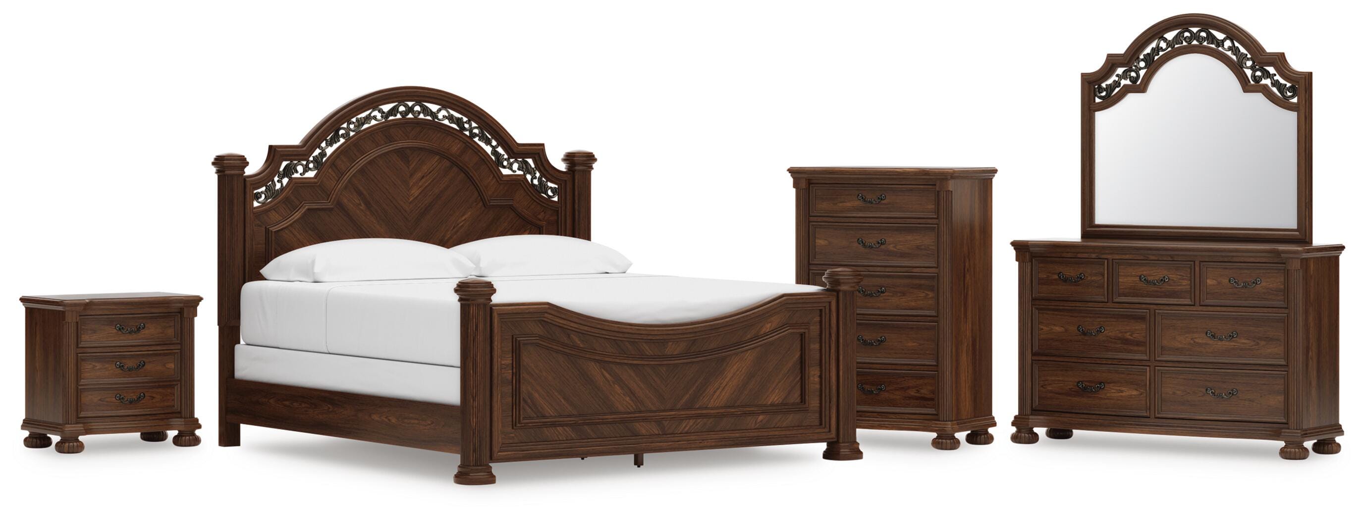Lavinton King Poster Bed 6-Piece Set — Chest, Mirror, Nightstand Signature Design by Ashley® Bedroom