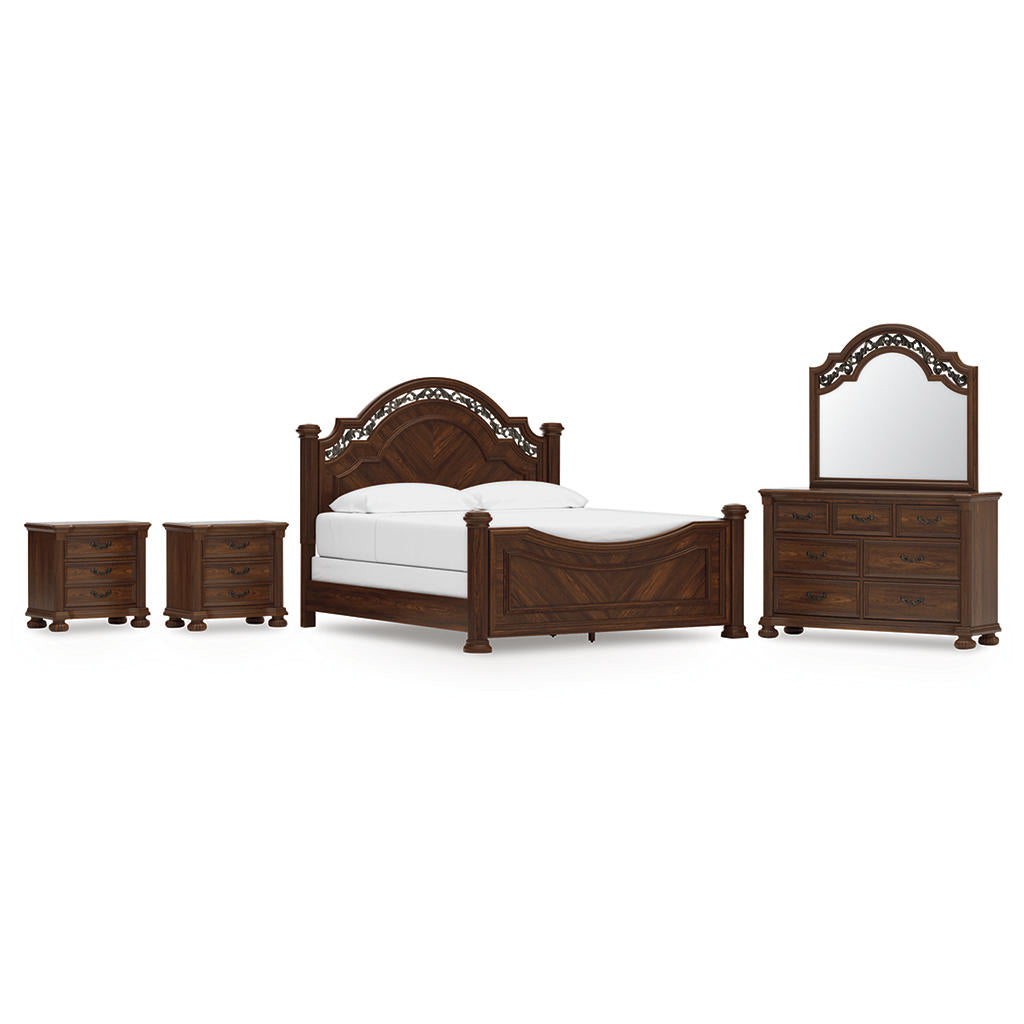 Lavinton King Poster Bed, Dresser, Mirror and 2 Nightstands Signature Design by Ashley® Uncategorized