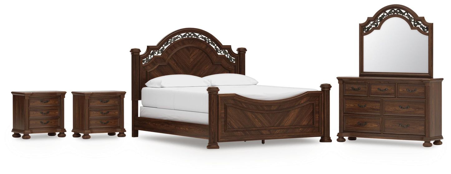 Lavinton California King Poster Bed, Dresser, Mirror and 2 Nightstands