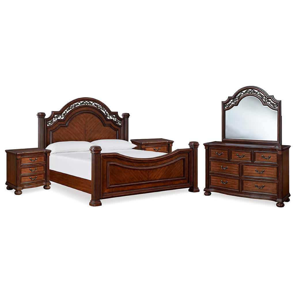 Lavinton King Poster Bed, Dresser, Mirror and Nightstand Signature Design by Ashley® Uncategorized