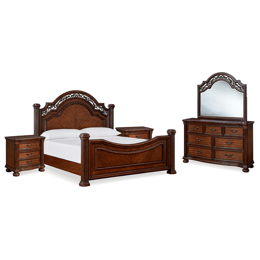 Lavinton King Poster Bed, Dresser, Mirror and Nightstand Signature Design by Ashley® Uncategorized