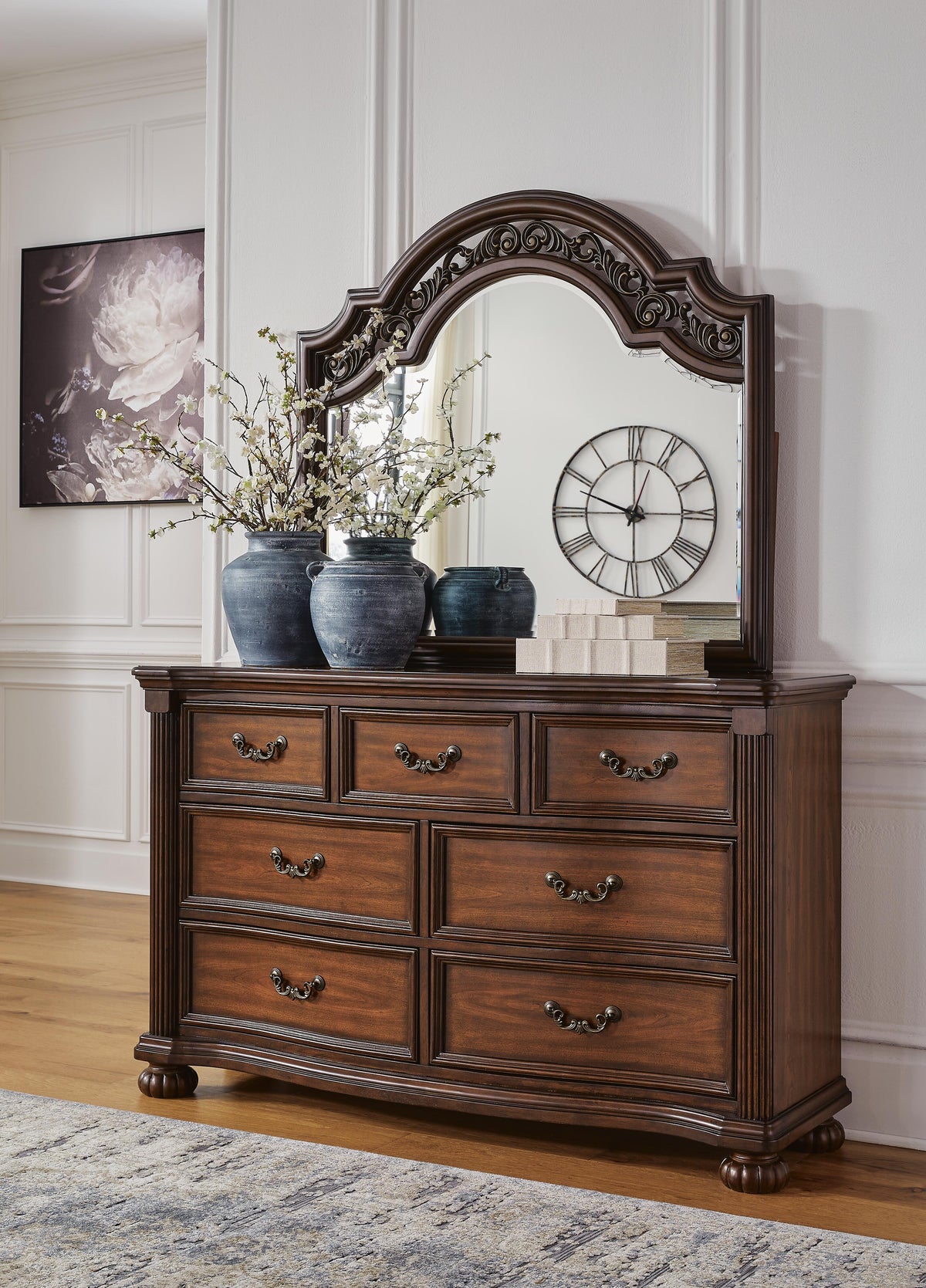 Lavinton King Poster Bed 6-Piece Set — Chest, Mirror, Nightstand Signature Design by Ashley® Bedroom
