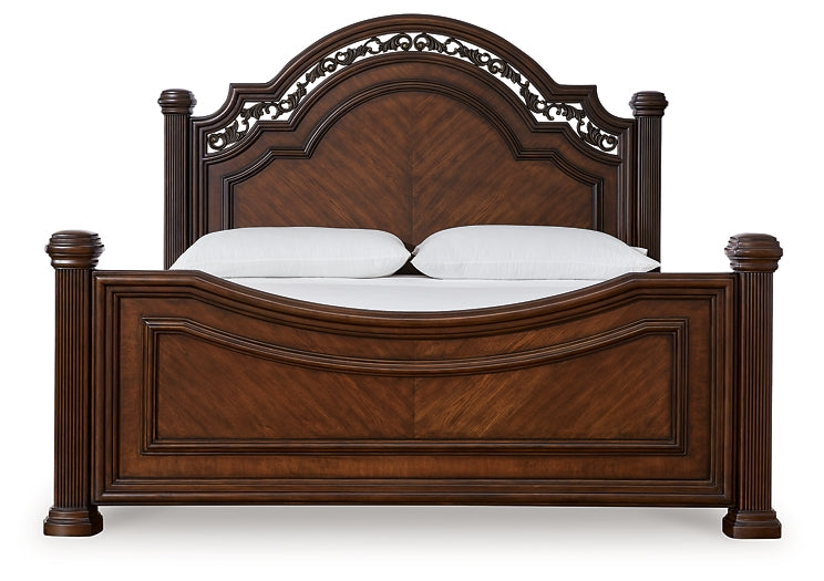 Lavinton King Poster Bed, Dresser, Mirror, Chest and 2 Nightstands