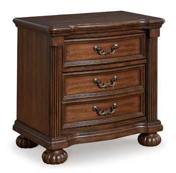 Lavinton Nightstand — Cherry Brown, Dovetail Drawers, Pull-Out Tray Signature Design by Ashley® Bedroom