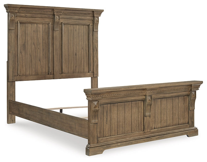 Markenburg Queen Panel Bed with Mirrored Dresser