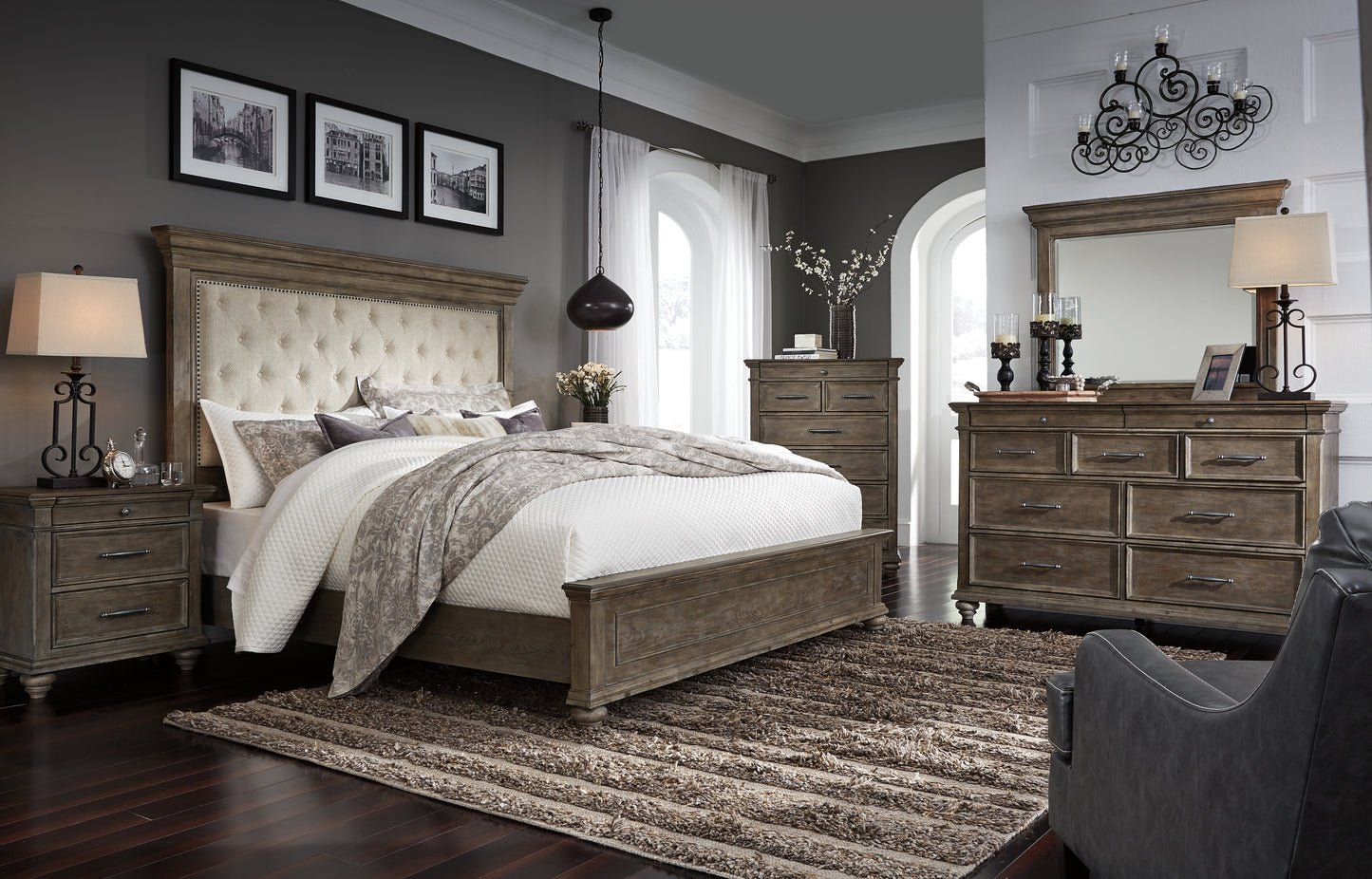 Johnelle California King Upholstered Panel Bed