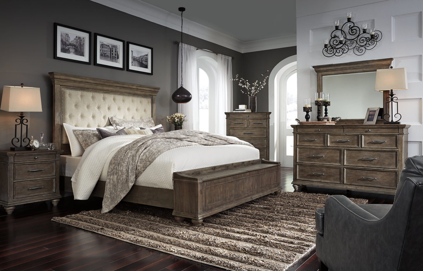 Johnelle California King Upholstered Panel Bed
