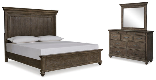 Johnelle California King Panel Bed, Dresser and Mirror