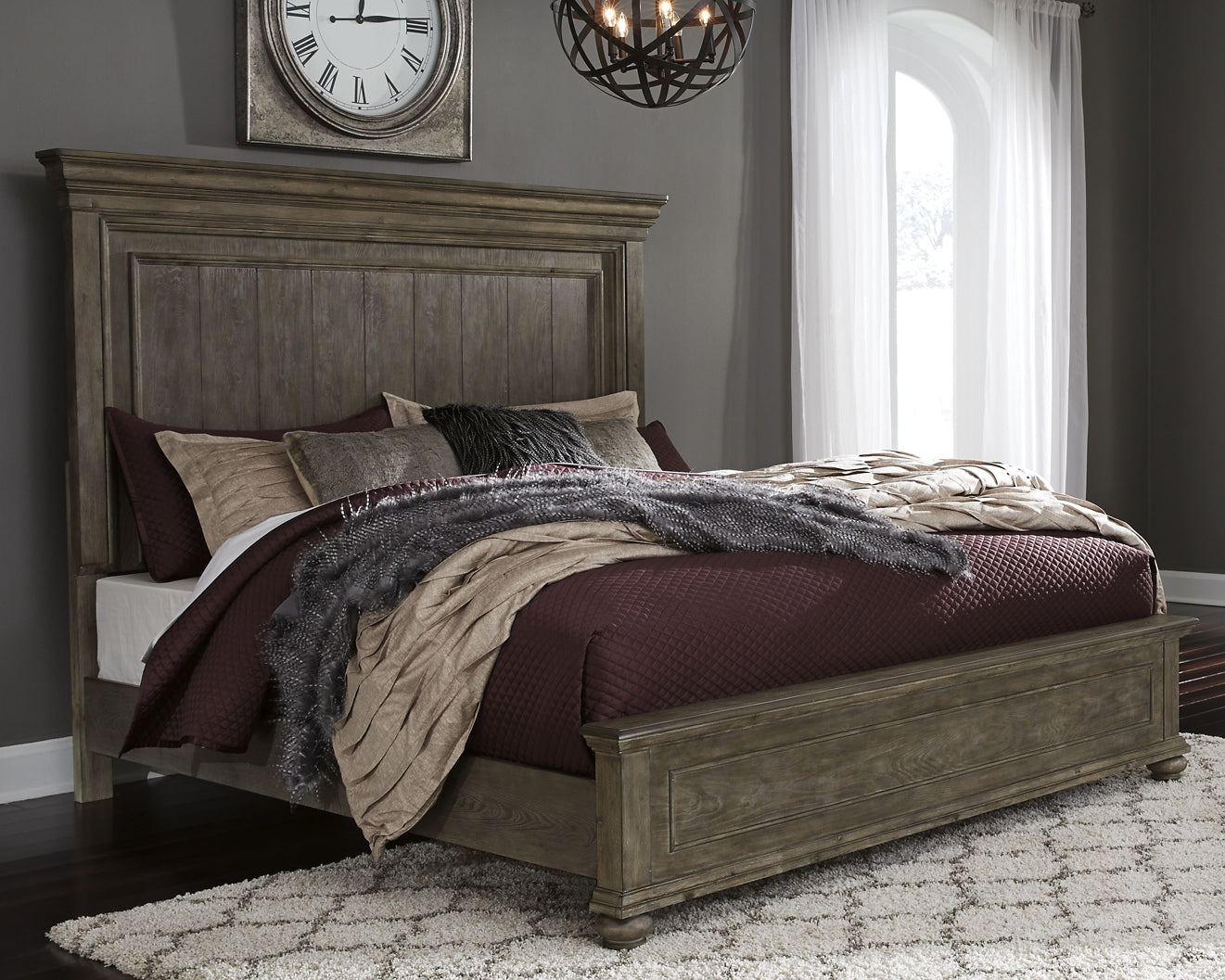 Johnelle California King Panel Bed, Dresser and Mirror