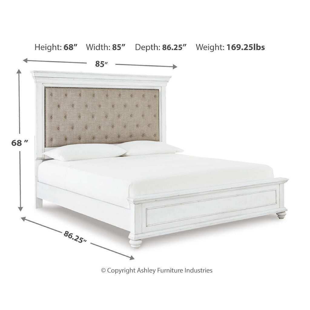 Kanwyn Cal King Upholstered Panel Bed, Dresser, Mirror and Chest Benchcraft® Uncategorized