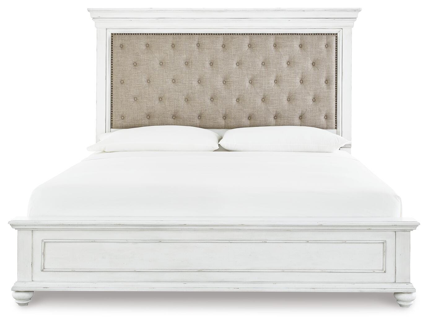 Kanwyn King Upholstered Panel Bed, Dresser and Mirror