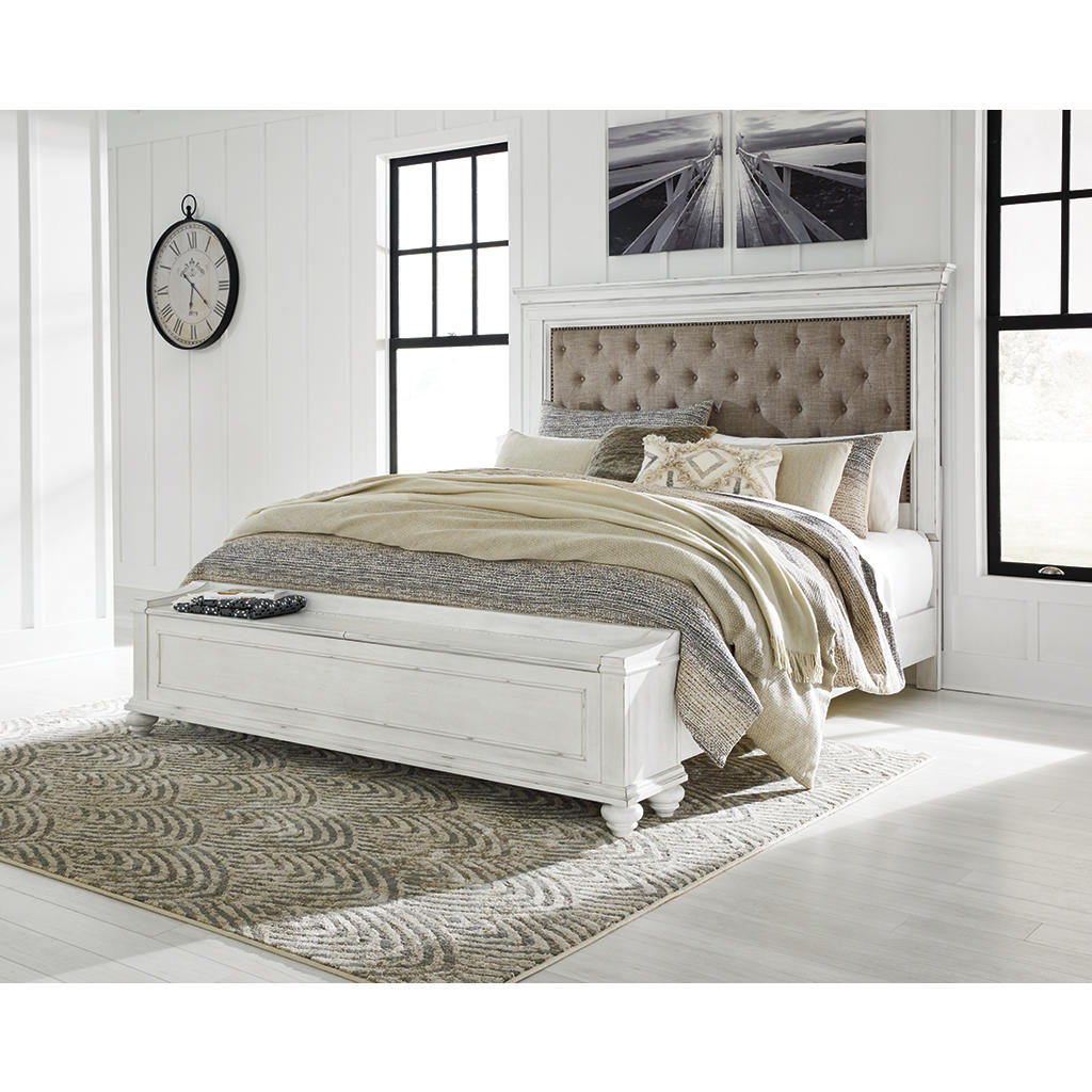 Kanwyn King Upholstered Storage Bed, Dresser, Mirror and Nightstand Benchcraft® Uncategorized