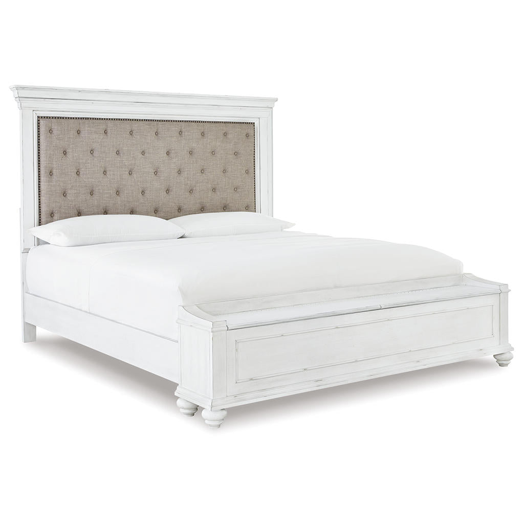 Kanwyn King Upholstered Storage Bed, Dresser, Mirror and Nightstand Benchcraft® Uncategorized