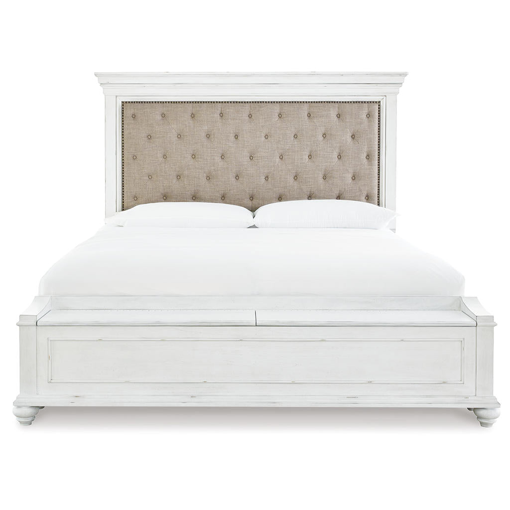 Kanwyn King Upholstered Storage Bed, Dresser, Mirror and Nightstand Benchcraft® Uncategorized