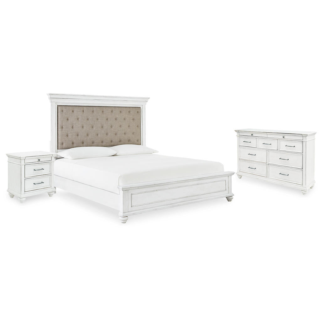Kanwyn Queen Upholstered Panel Bed, Dresser, and Nightstand Benchcraft® Uncategorized