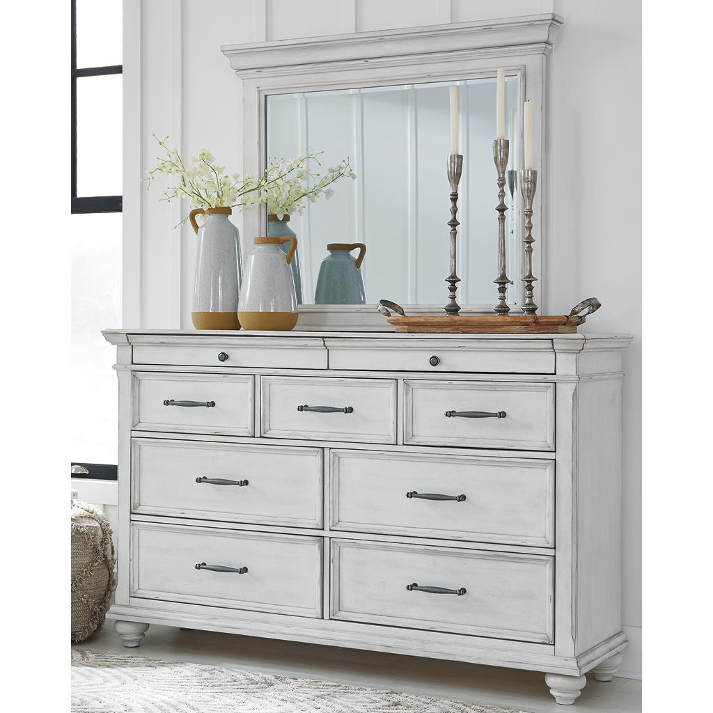 Kanwyn Queen Upholstered Panel Bed, Dresser, Mirror, and Nightstand Benchcraft® Uncategorized