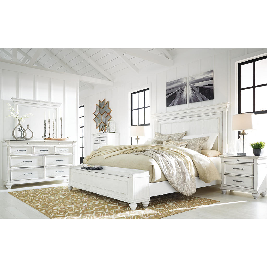 Kanwyn California King Panel Bed with Storage Bench Benchcraft® Bedroom