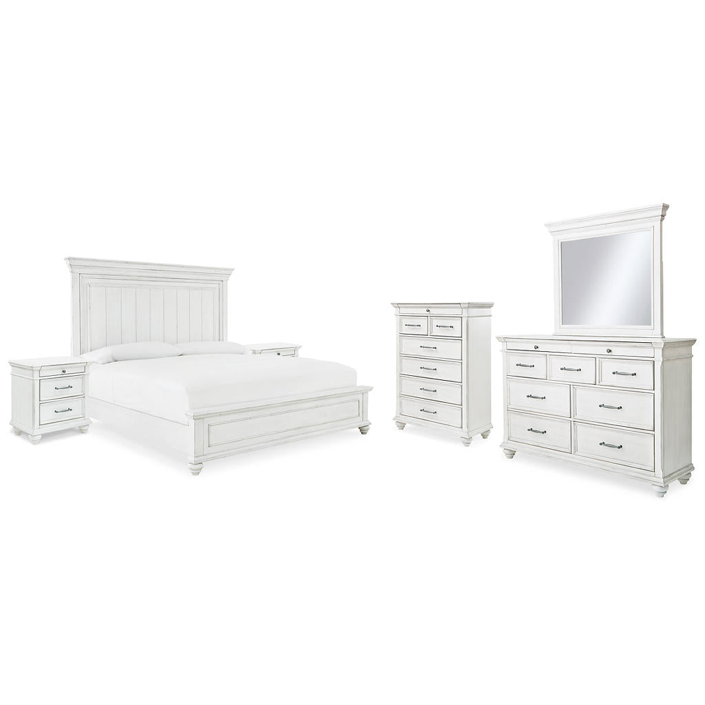 Kanwyn King Panel Bed, Dresser, Mirror, Chest and 2 Nightstands Benchcraft® Uncategorized