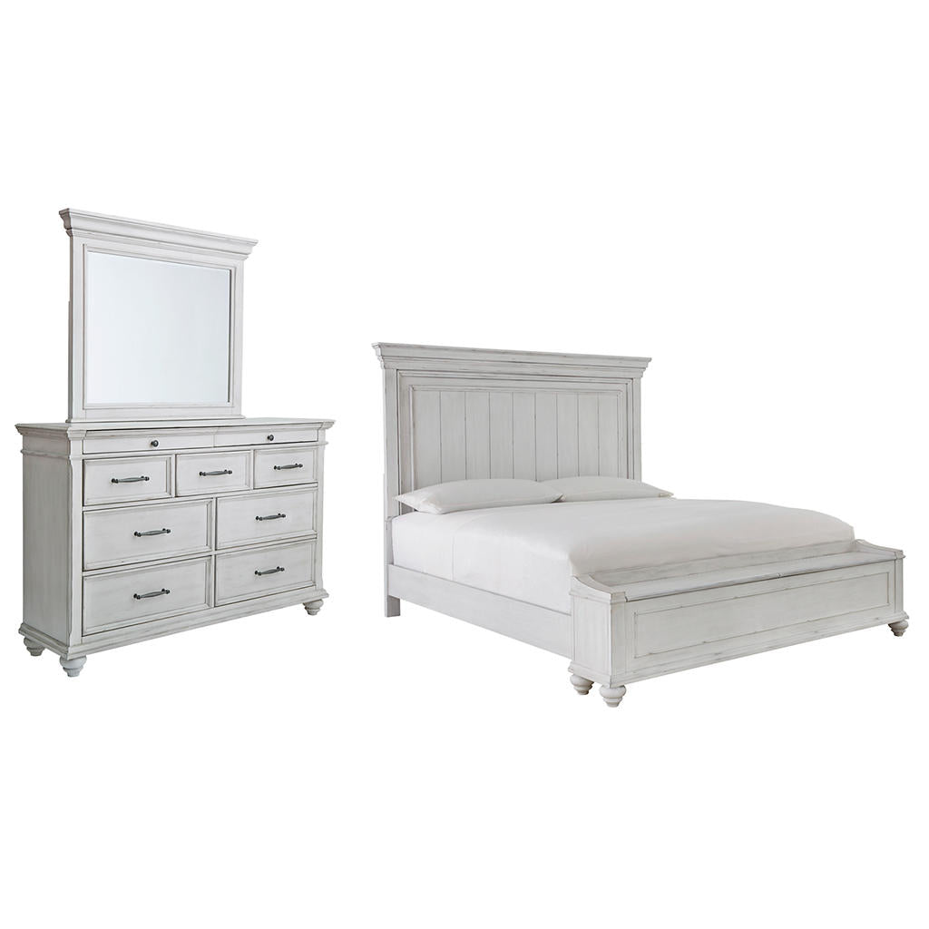 Kanwyn King Panel Bed with Storage, Dresser and Mirror Benchcraft® Uncategorized