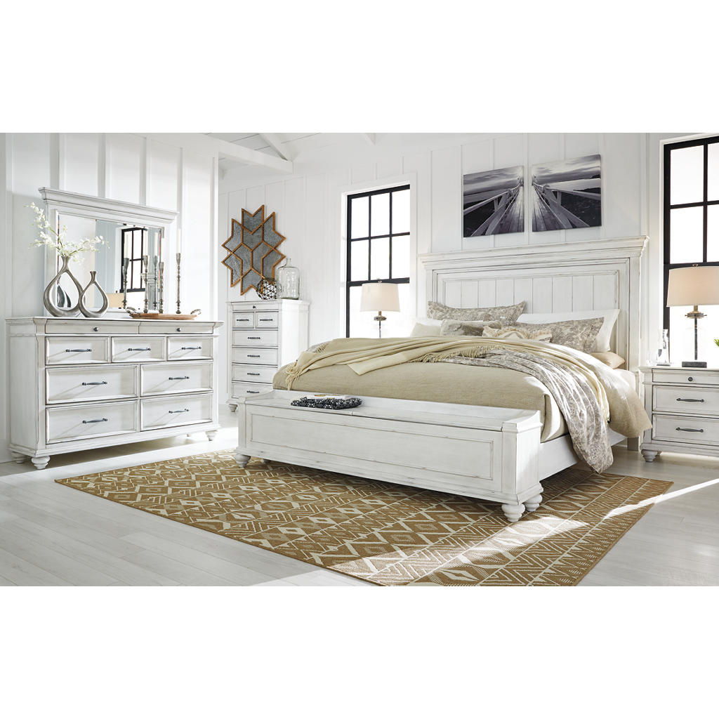 Kanwyn California King Panel Bed with Storage Bench Benchcraft® Bedroom