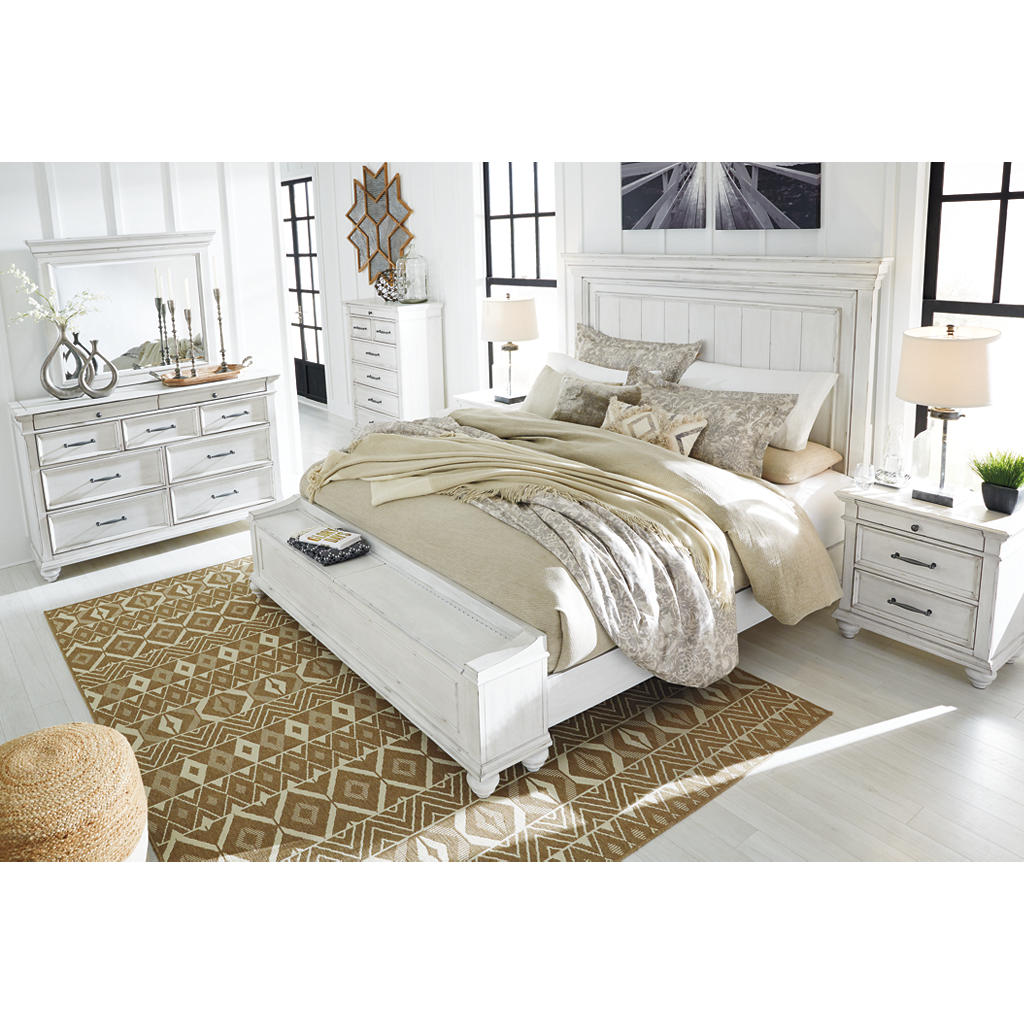 Kanwyn California King Panel Bed with Storage Bench Benchcraft® Bedroom