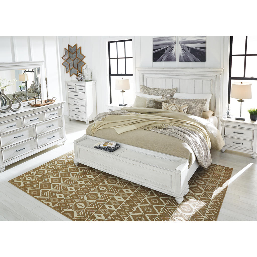 Kanwyn California King Panel Bed with Storage Bench Benchcraft® Bedroom