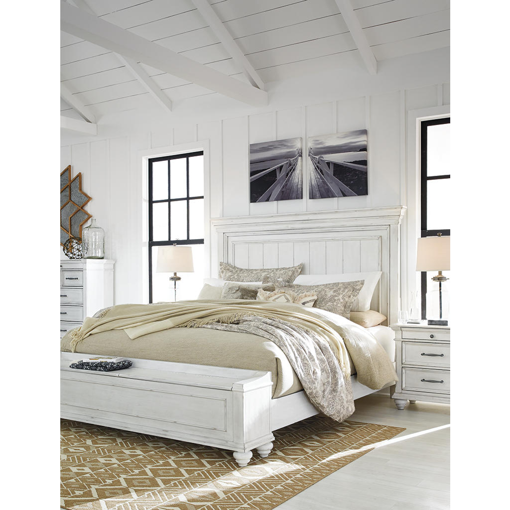 Kanwyn California King Panel Bed with Storage Bench Benchcraft® Bedroom