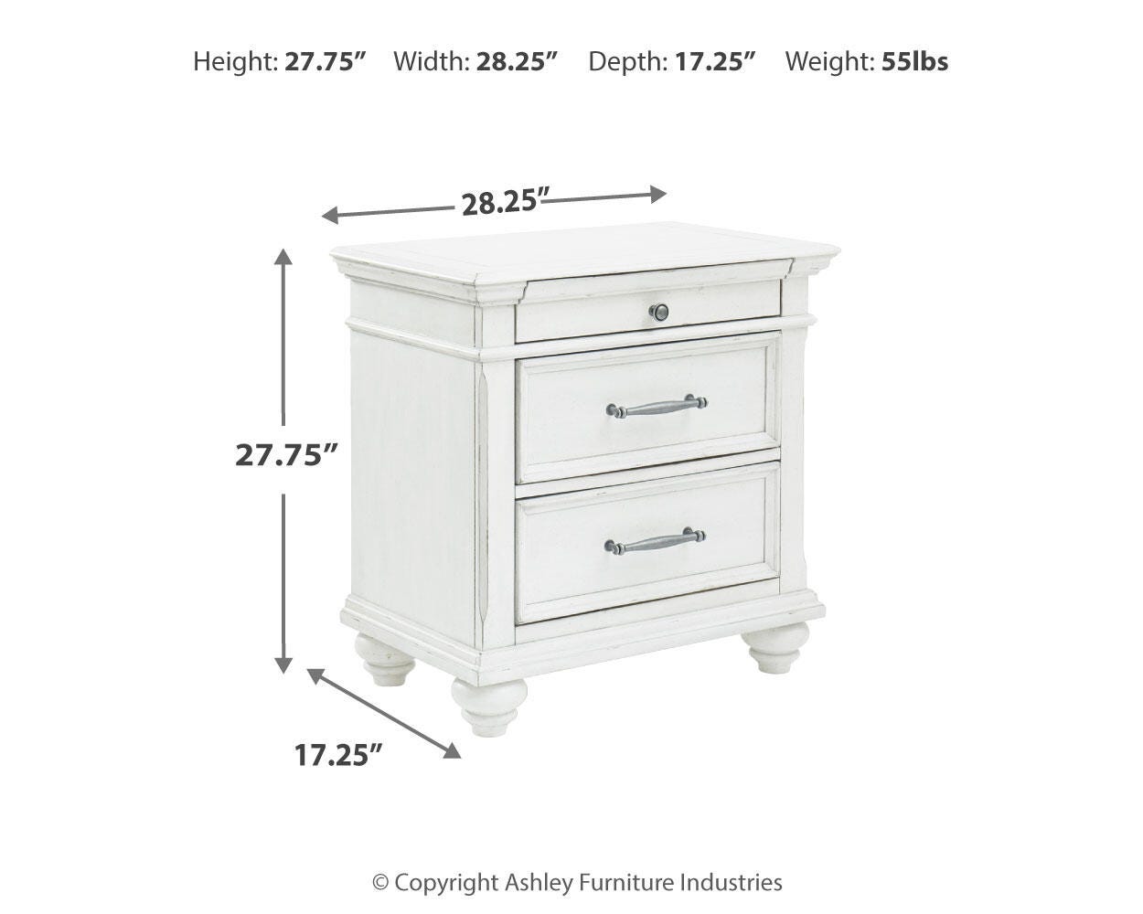 Kanwyn King Upholstered Panel Bed, Dresser and Nightstand