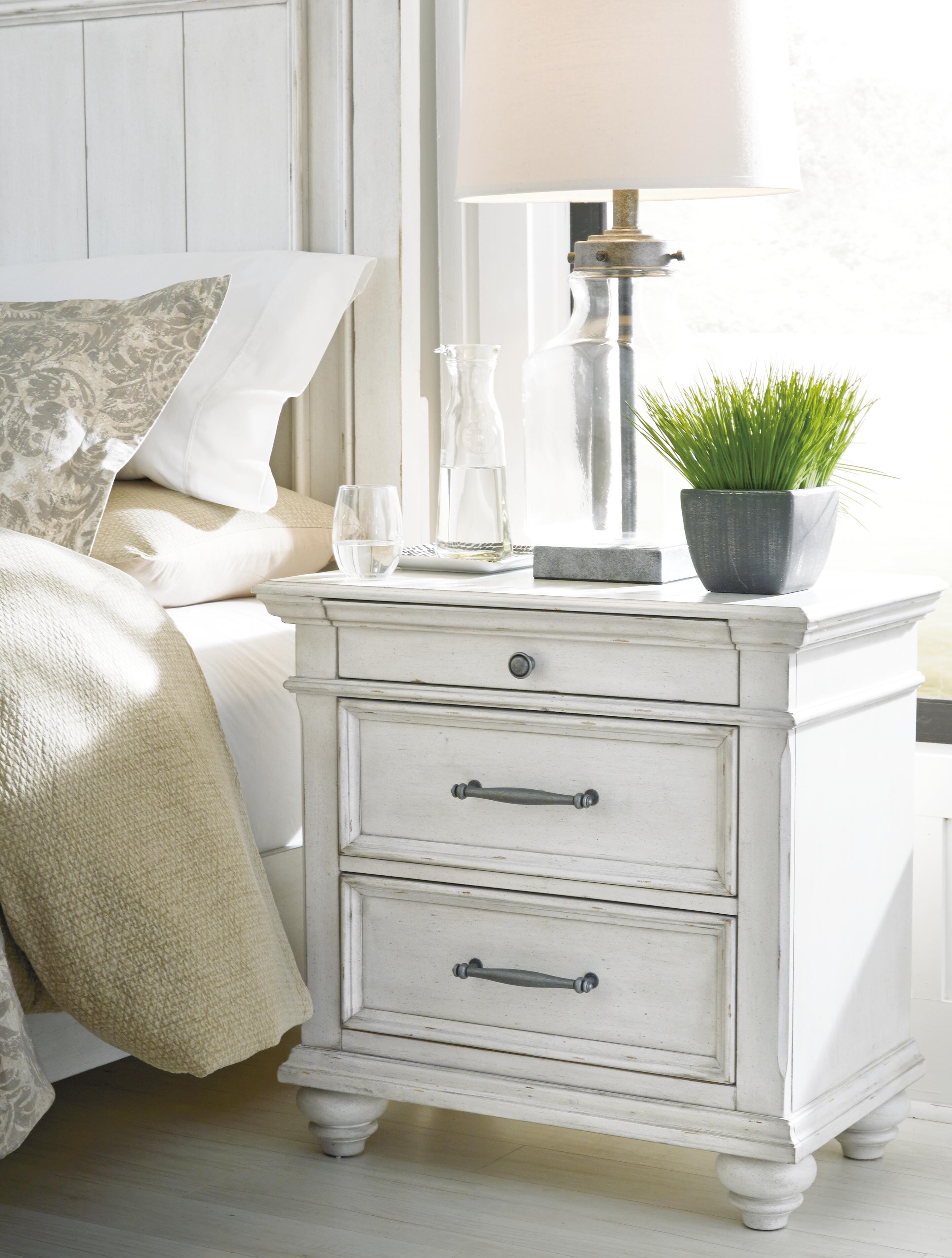 Kanwyn King Upholstered Panel Bed, Dresser and Nightstand