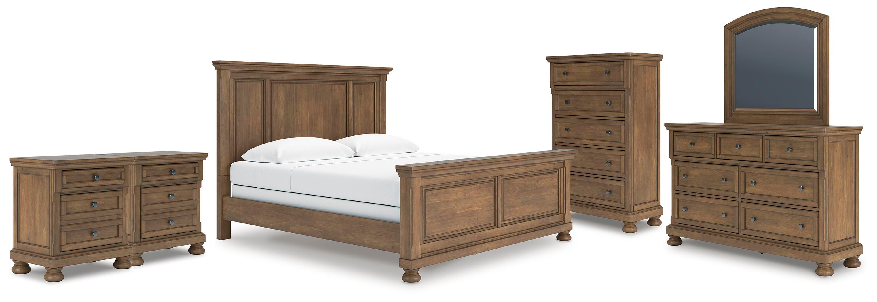 Feddinger King Panel Bed, Dresser, Mirror, Chest and 2 Nightstands