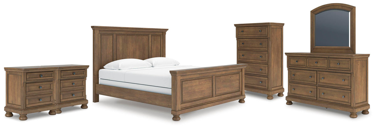 Feddinger King Panel Bed, Dresser, Mirror, Chest and 2 Nightstands