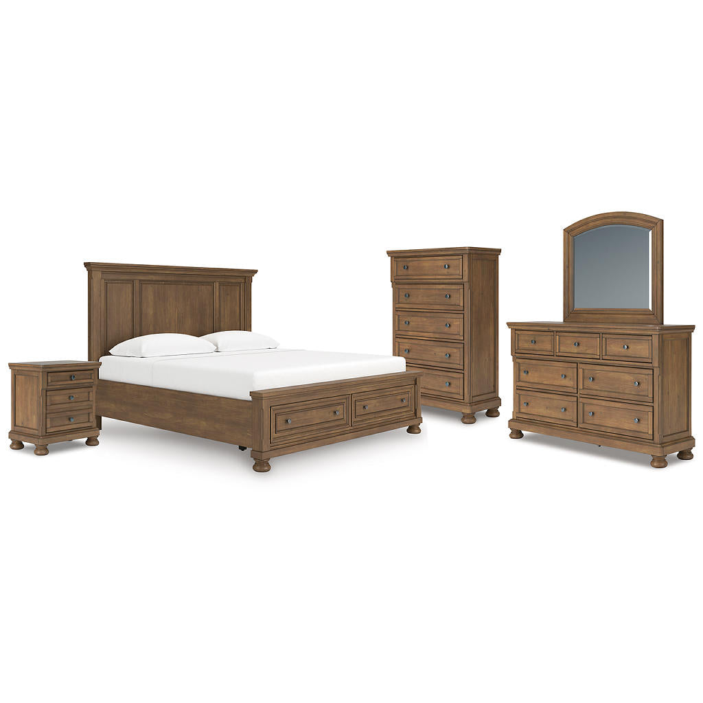 Feddinger King Panel Storage Bed, Dresser, Mirror, Chest and Nightstand Signature Design by Ashley® Uncategorized