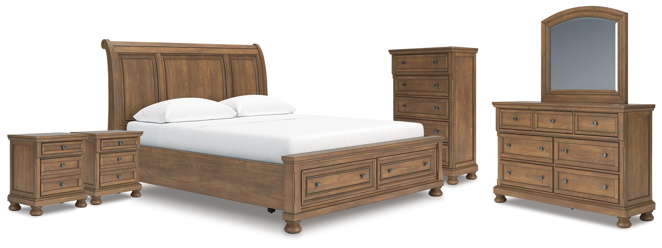 Feddinger California King Sleigh Bed, Dresser, Mirror, Chest and 2 Nightstands Signature Design by Ashley® Bedroom