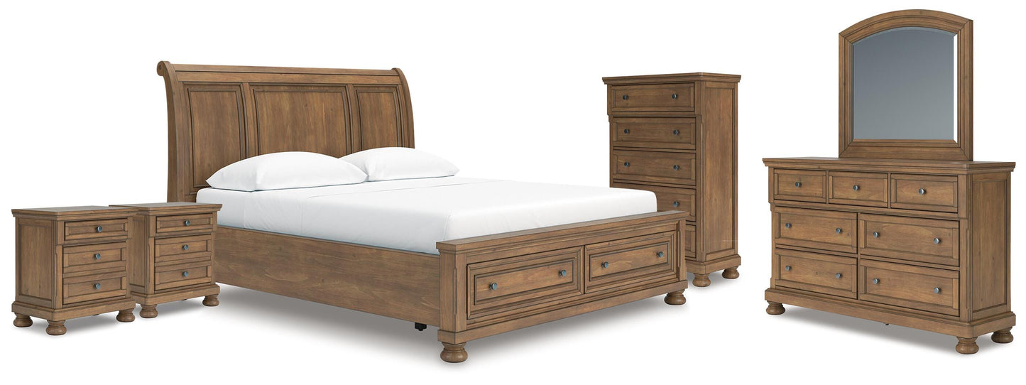 Feddinger California King Sleigh Bed, Dresser, Mirror, Chest and 2 Nightstands Signature Design by Ashley® Bedroom