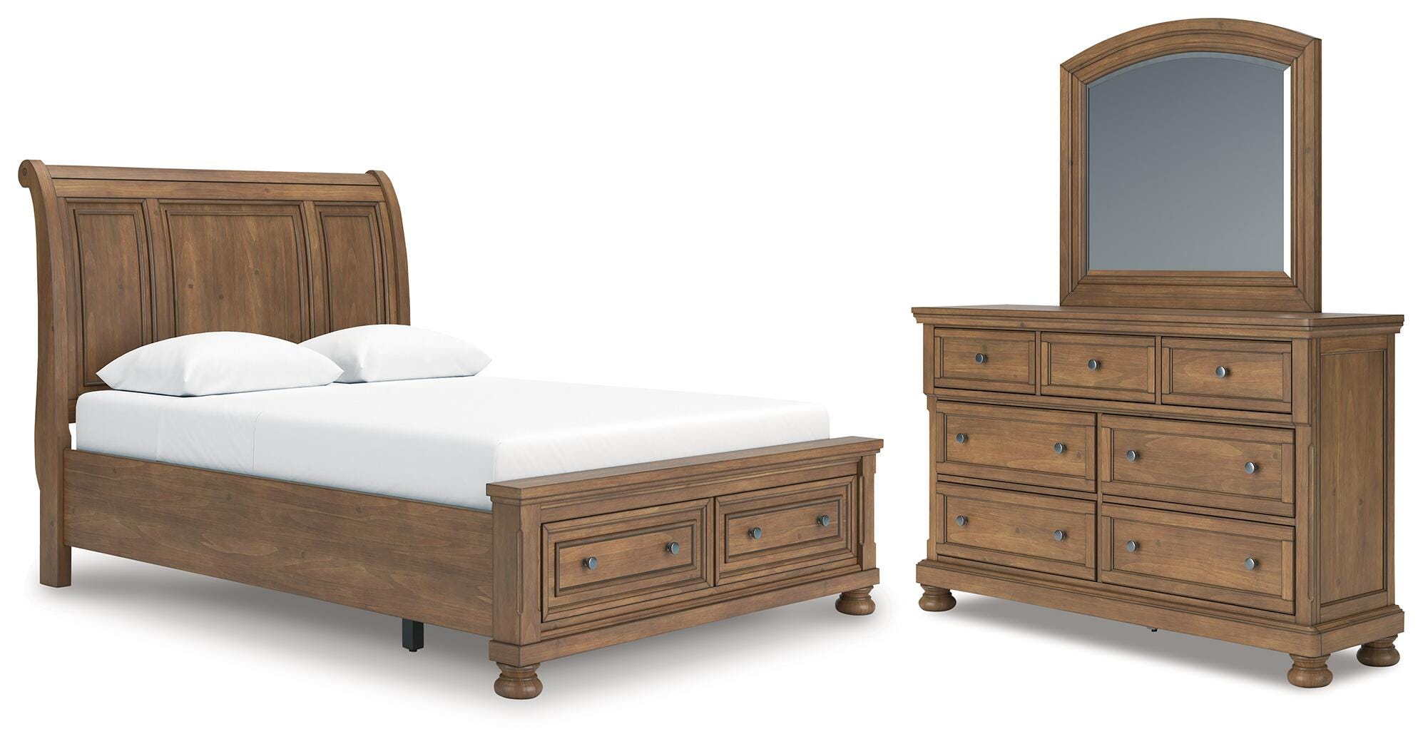 Feddinger Queen Sleigh Storage Bed, Dresser and Mirror Signature Design by Ashley® Bedroom