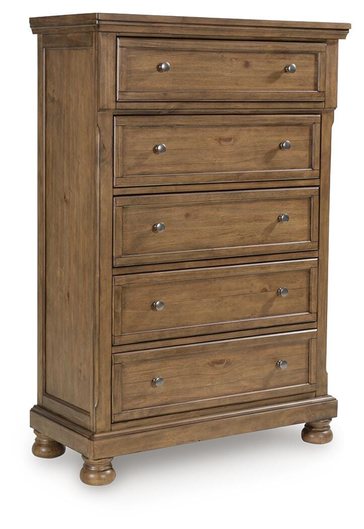 Feddinger King Panel Bed, Dresser, Mirror, Chest and 2 Nightstands